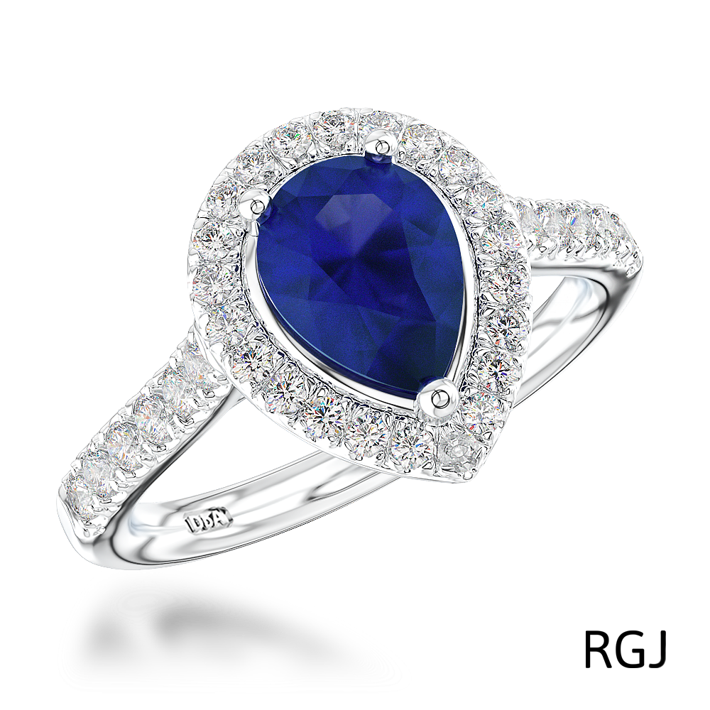 Diamond shaped sapphire on sale ring