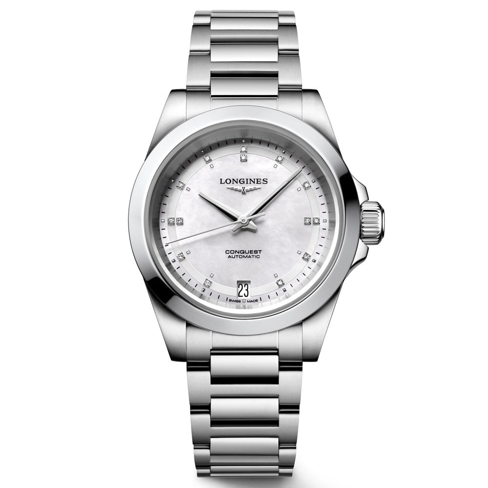 Longines conquest diamond ladies watch hot sale