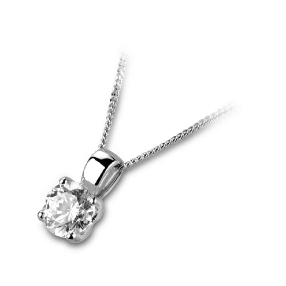 Simple diamond pendant on sale necklace