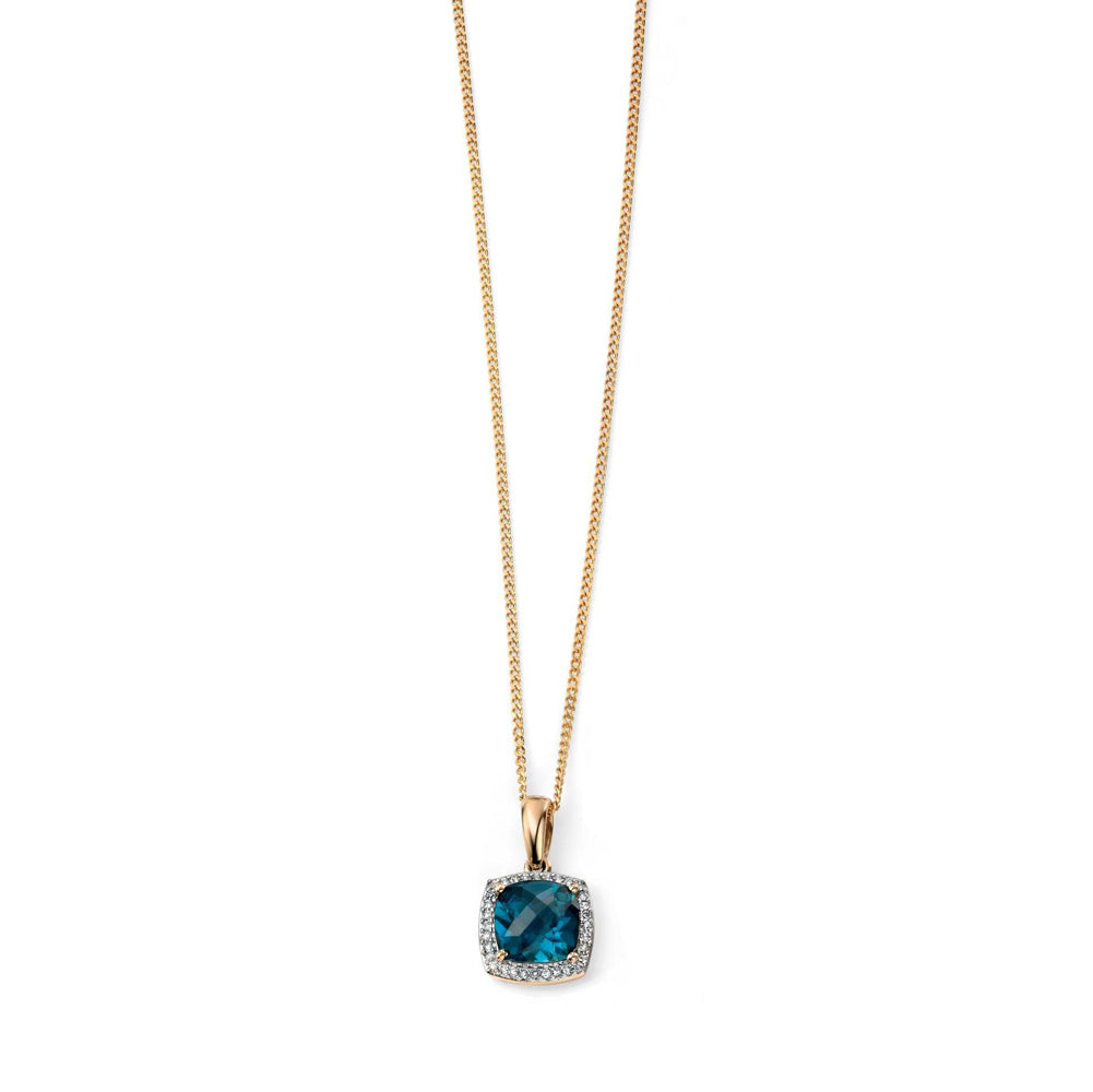 London blue topaz hot sale necklace 14k yellow gold