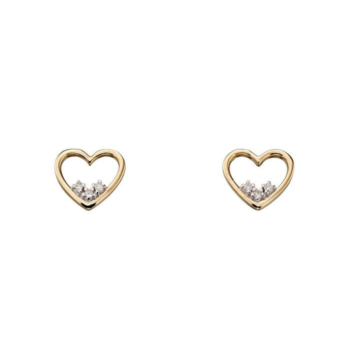 Small diamond sales heart earrings