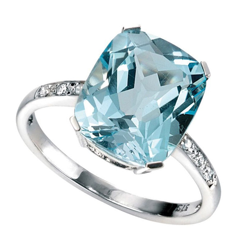 Blue and deals white topaz ring