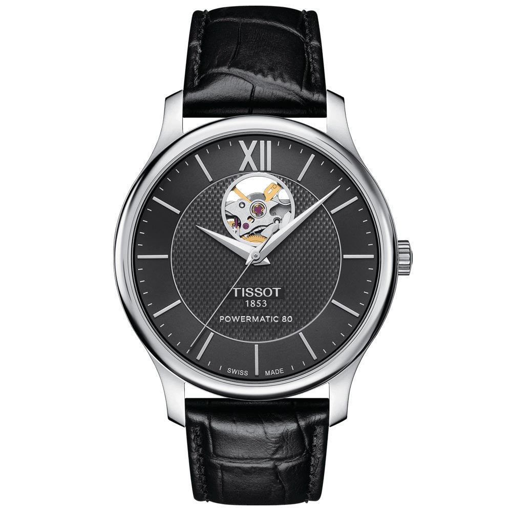 Tissot Tradition Powermatic 80 Open Heart 40mm Black Dial Stainless St