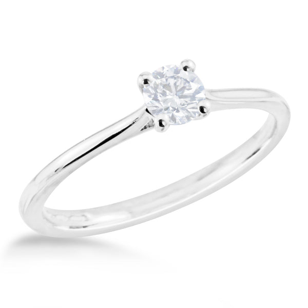 The Jasmine Platinum Round Brilliant Cut Diamond Solitaire Engagement Ring