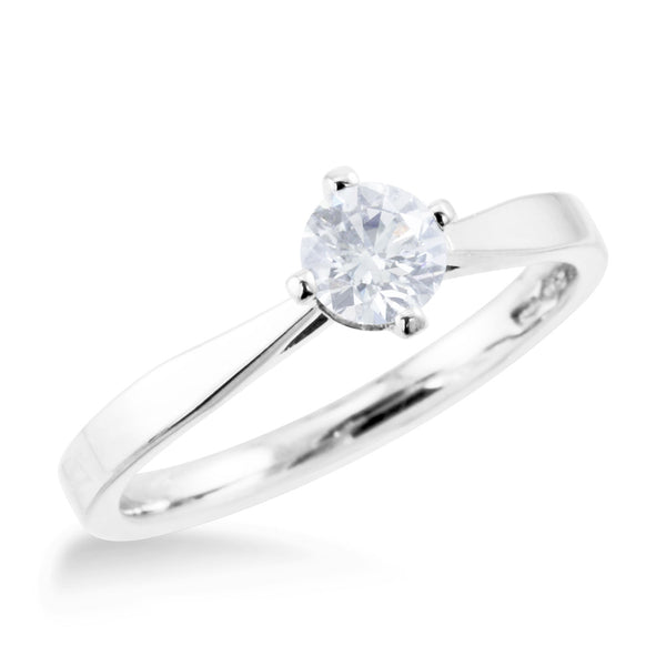 The Aspen Platinum Round Brilliant Cut Diamond Solitaire Engagement Ring