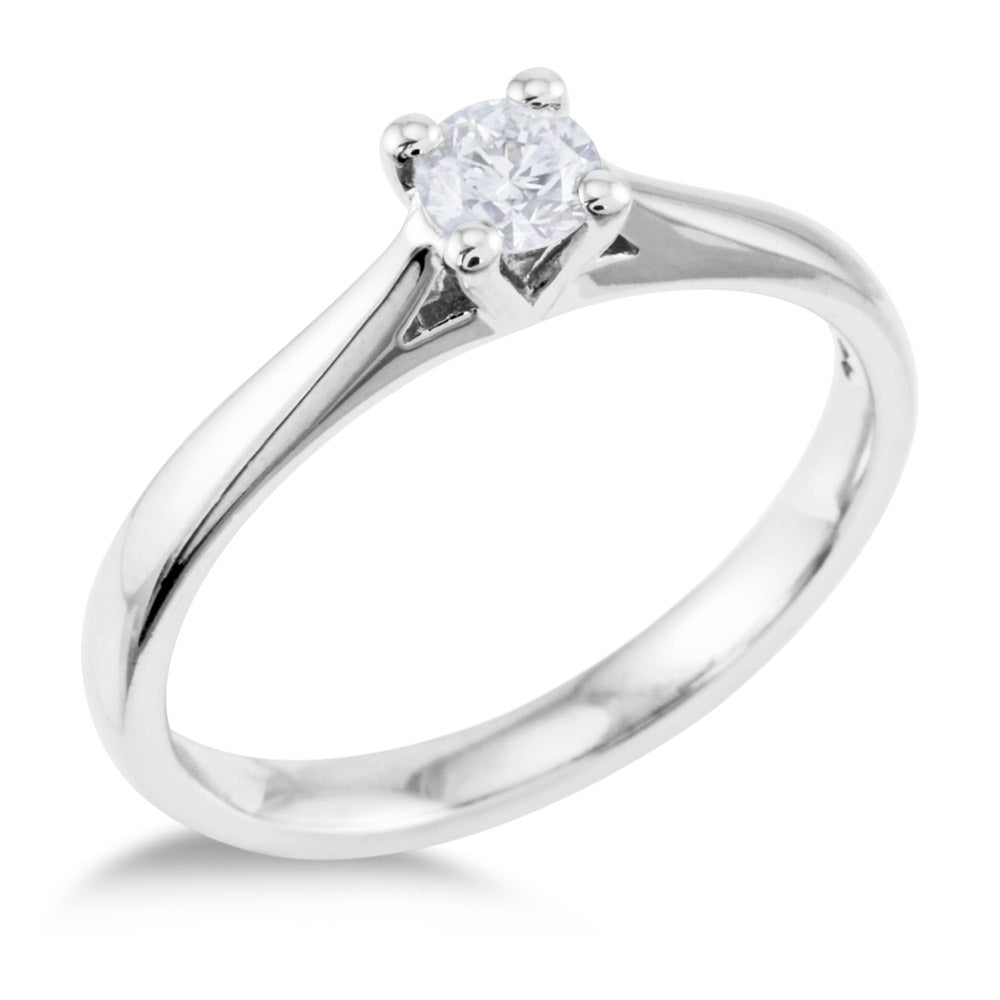 Platinum 0.26ct Round Brilliant Cut Diamond Solitaire Engagement Ring