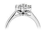 Platinum 0.50ct Round Brilliant Cut Diamond Seven Stone Flower Ring