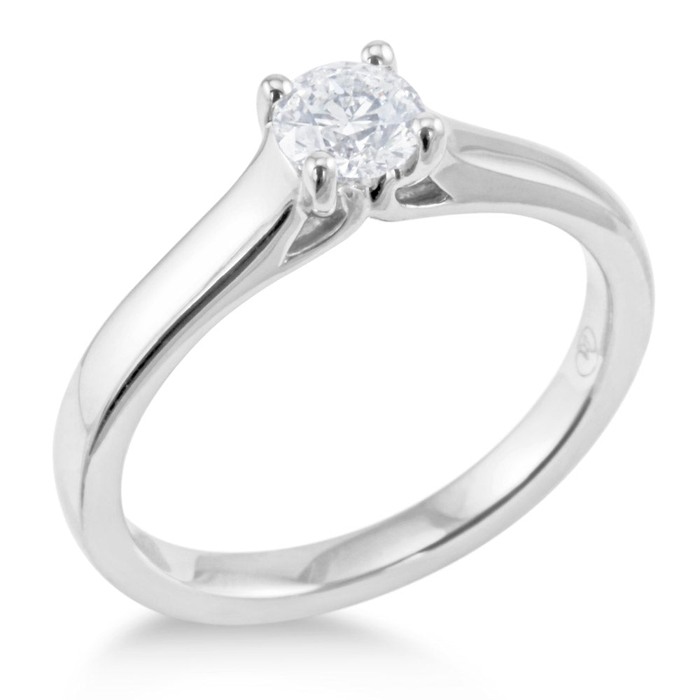 Platinum 0.40ct Round Brilliant Cut Diamond Solitaire Engagement Ring