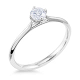 The Bluebell Platinum Premier Cut Diamond Solitaire Engagement Ring With Diamond Detailing