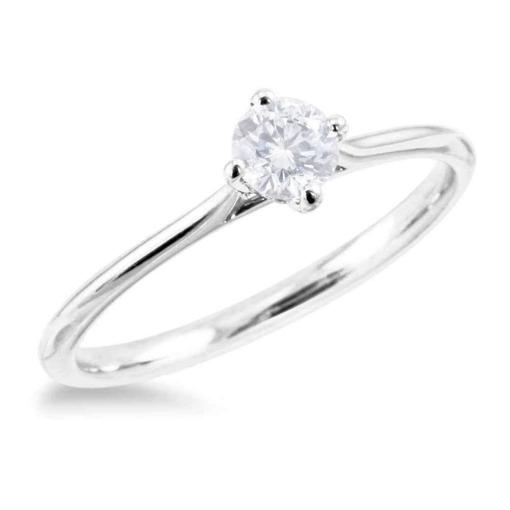 The Bluebell Platinum Premier Cut Diamond Solitaire Engagement Ring With Diamond Detailing