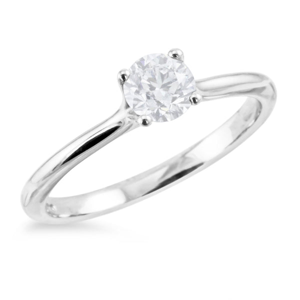 The Anemone Platinum Round Brilliant Cut Diamond Solitaire Engagement Ring With Diamond Detailing