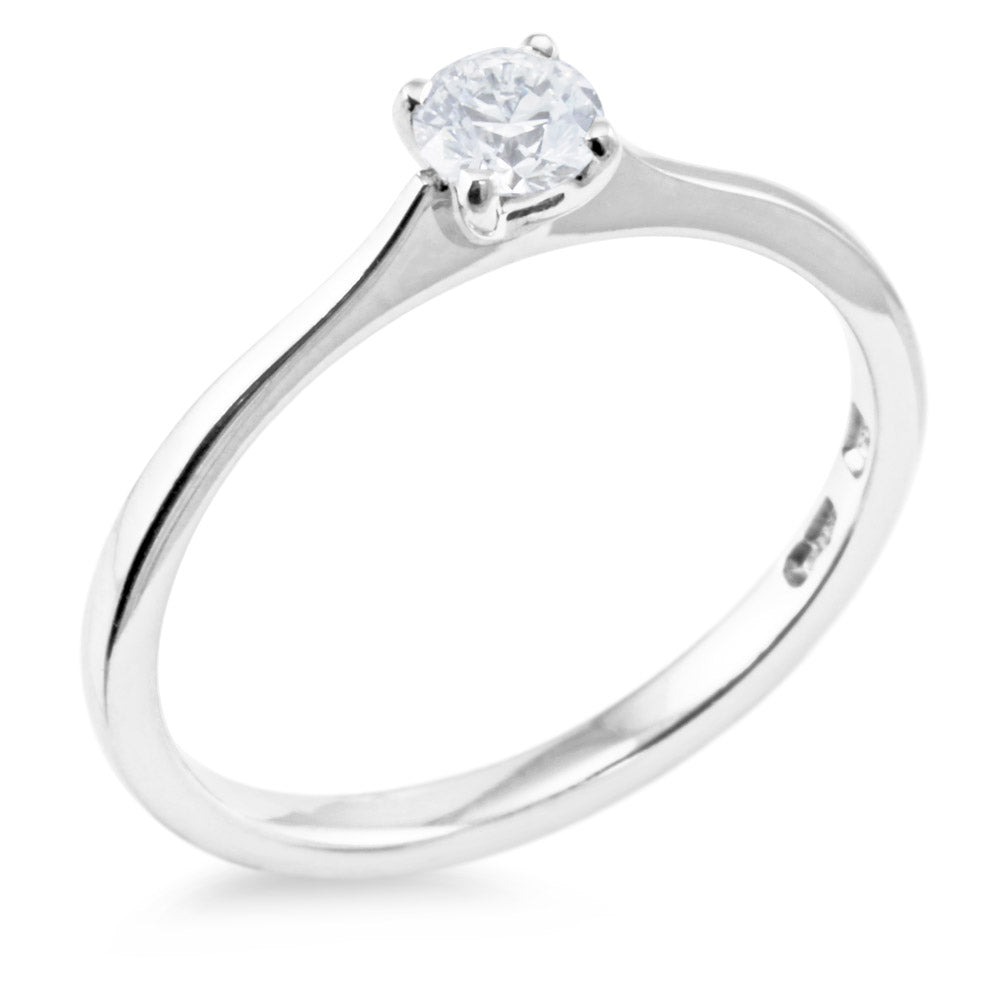 The Gardenia Platinum Round Brilliant Cut Diamond Solitaire Engagement Ring