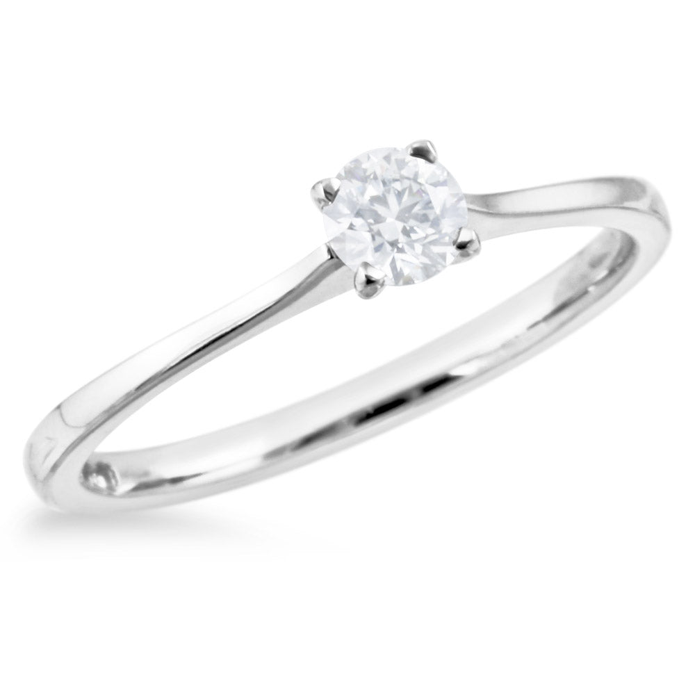 The Gardenia Platinum Round Brilliant Cut Diamond Solitaire Engagement Ring