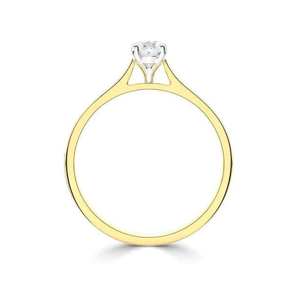 The Forever 18ct Yellow Gold And Platinum Oval Cut Diamond Solitaire Engagement Ring