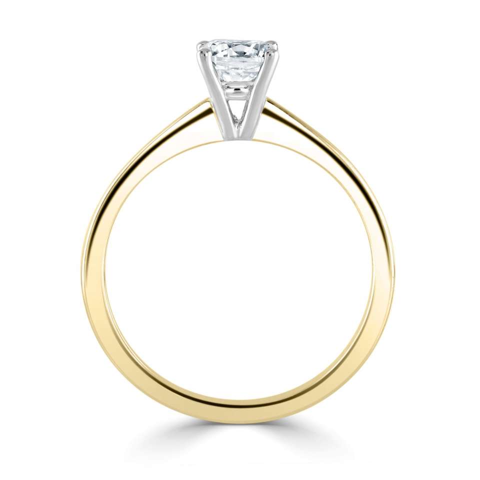 The Aster 18ct Yellow Gold And Platinum Round Brilliant Cut Diamond Solitaire Engagement Ring