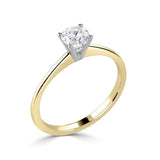 The Aster 18ct Yellow Gold And Platinum Round Brilliant Cut Diamond Solitaire Engagement Ring