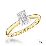 The Classic 18ct Yellow Gold And Platinum Cushion Cut Diamond Solitaire Engagement Ring