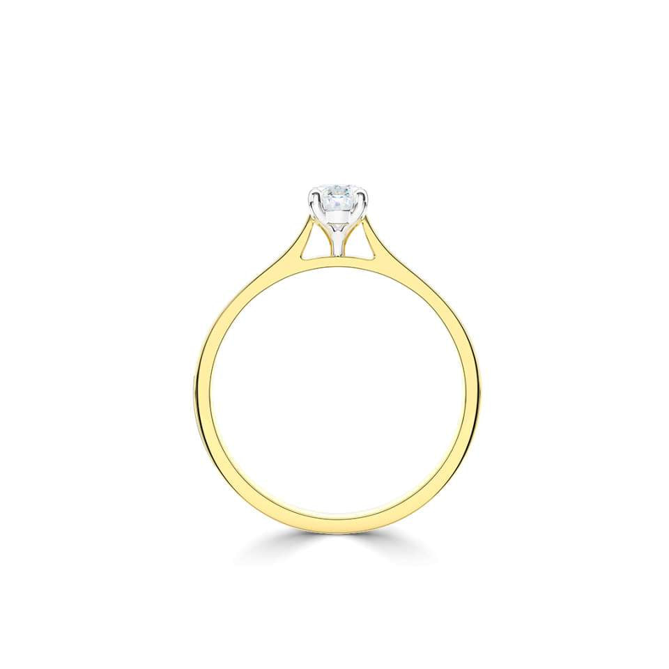 The Forever 18ct Yellow Gold And Platinum Oval Cut Diamond Solitaire Engagement Ring