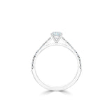 The Cherish Platinum Round Brilliant Cut Diamond Solitaire Engagement Ring With Diamond Set Shoulders