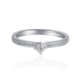 Platinum 0.33ct Round Brilliant Cut Diamond Solitaire Engagement Ring With Diamond Set Shoulders