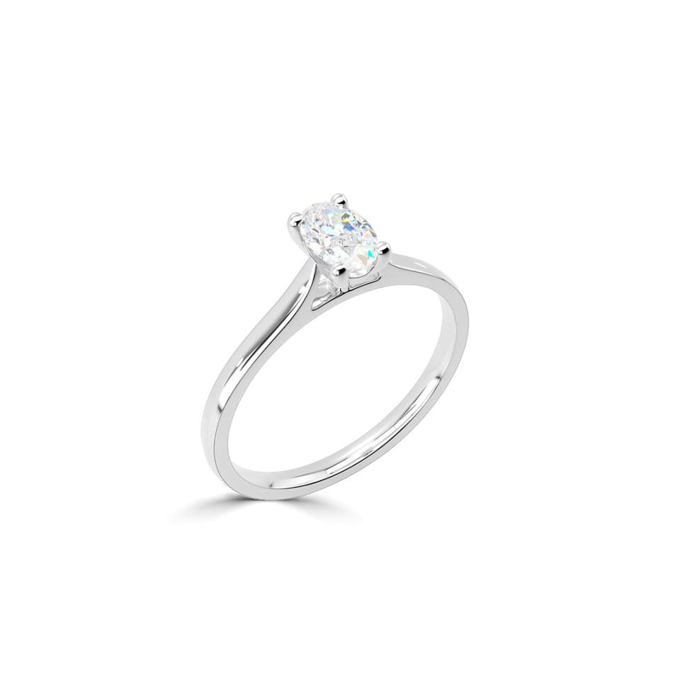 The Forever Platinum Oval Cut Diamond Solitaire Engagement Ring