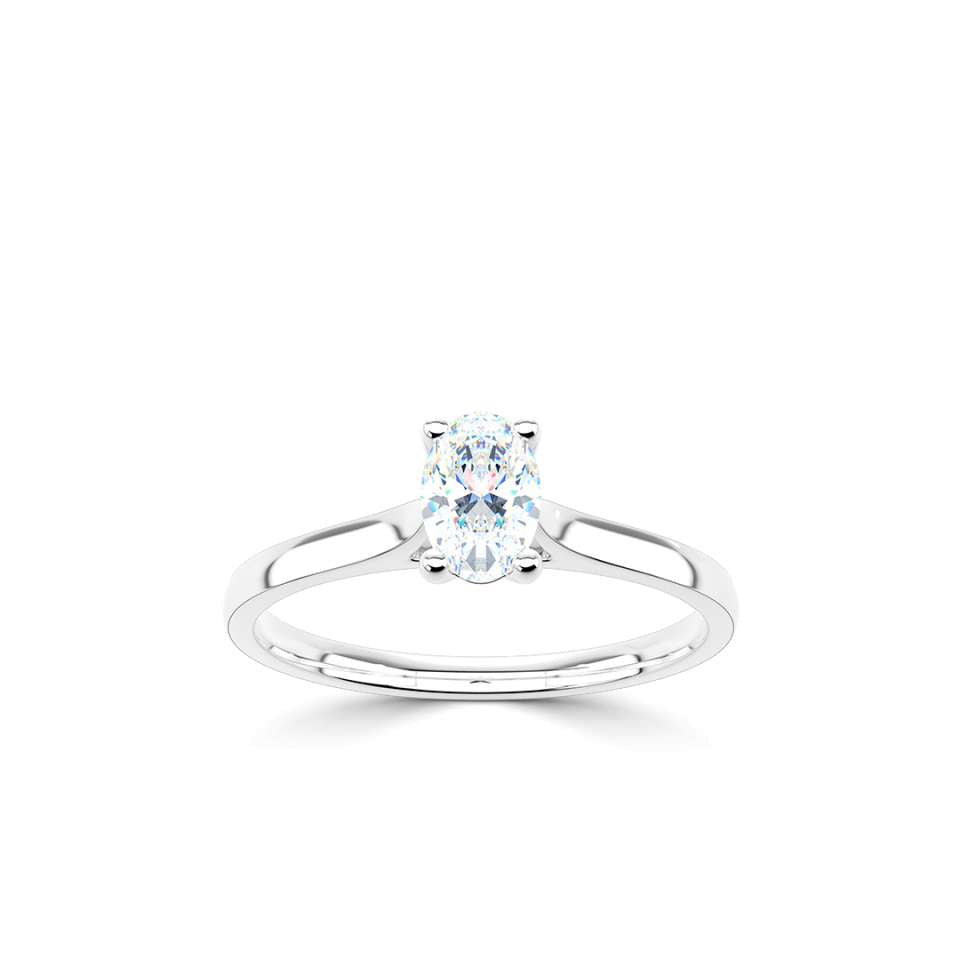 The Forever Platinum Oval Cut Diamond Solitaire Engagement Ring