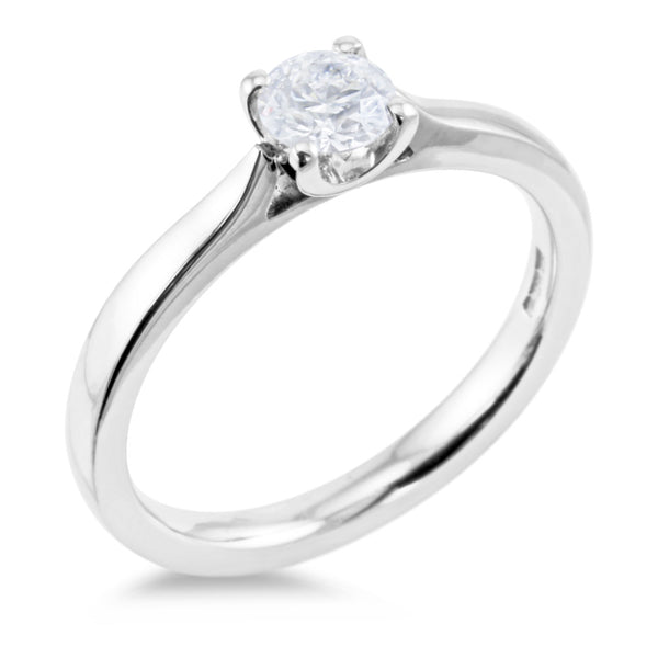 Platinum 0.40ct Round Brilliant Cut Diamond Solitaire Engagement ring