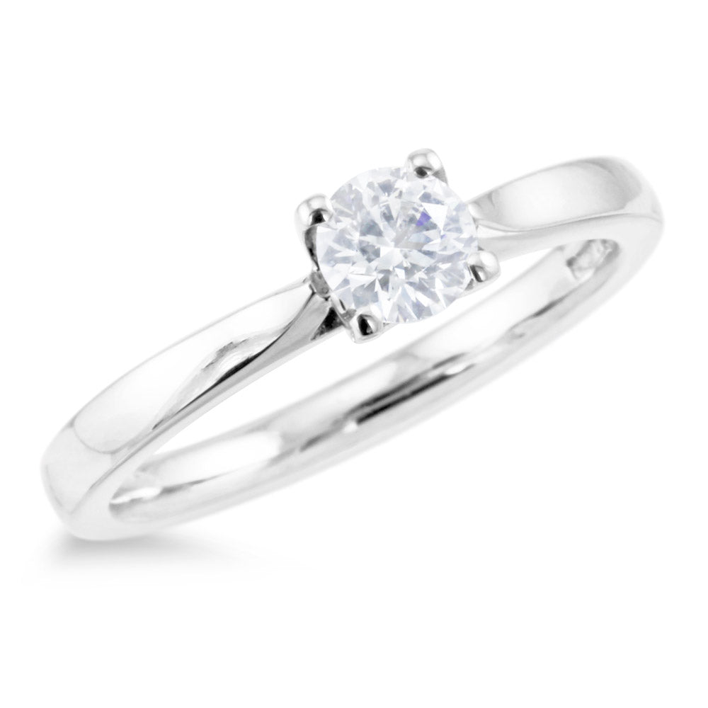 Platinum 0.40ct Round Brilliant Cut Diamond Solitaire Engagement ring