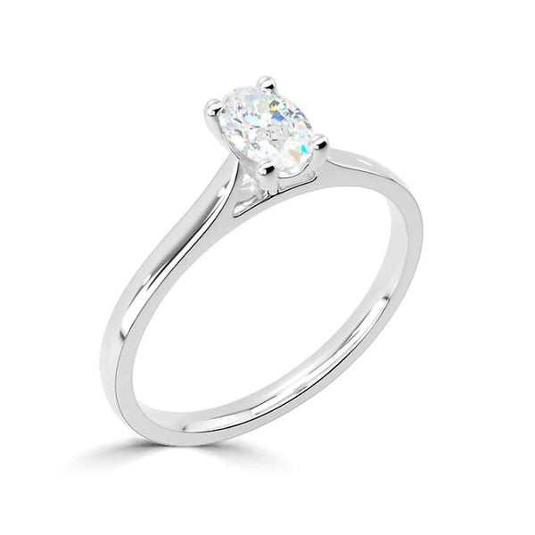 The Forever Platinum Oval Cut Diamond Solitaire Engagement Ring