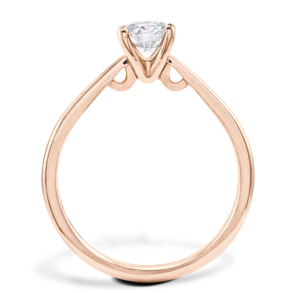 The Allium 18ct Rose Gold Round Brilliant Cut Diamond Solitaire Engagement Ring