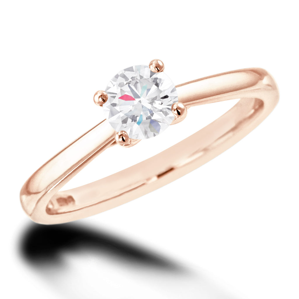 The Allium 18ct Rose Gold Round Brilliant Cut Diamond Solitaire Engagement Ring