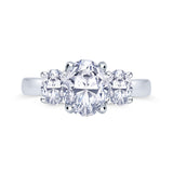 Platinum 1.51ct Oval Cut Diamond Three Stone Engagement Ring