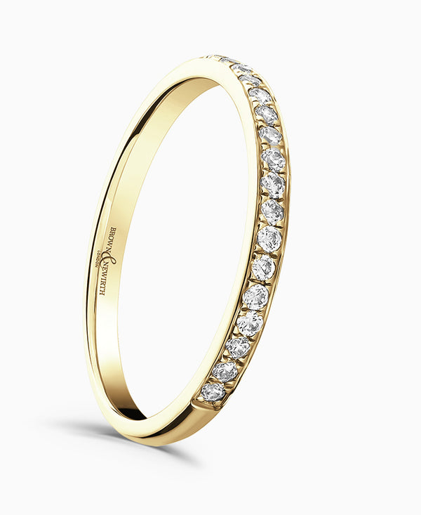 18ct Yellow Gold 0.20ct Round Brilliant Cut Diamond Grain Set Half Eternity Ring