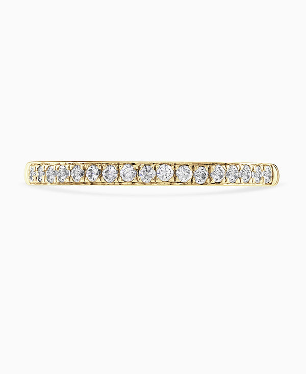 18ct Yellow Gold 0.20ct Round Brilliant Cut Diamond Grain Set Half Eternity Ring