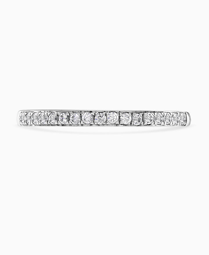 Platinum 0.10ct Round Brilliant Cut Diamond Grain Set Half Eternity Ring