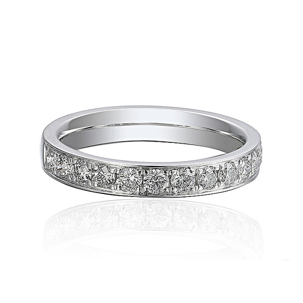 Platinum 0.20ct Round Brilliant Cut Diamond Channel Set Half Eternity Ring