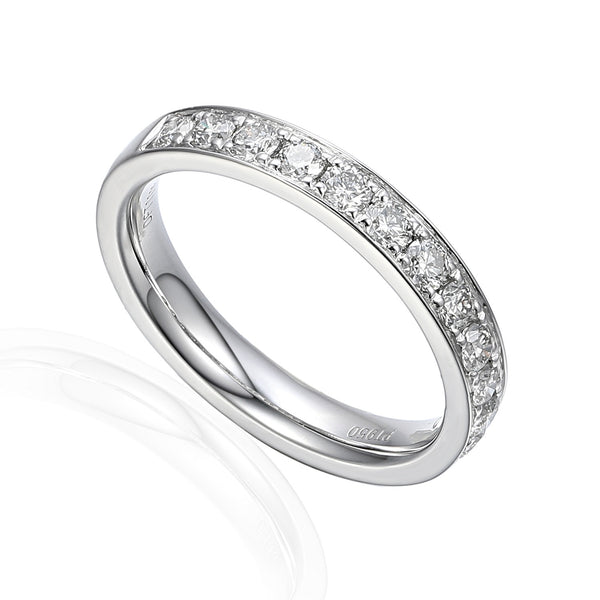 Platinum 0.20ct Round Brilliant Cut Diamond Channel Set Half Eternity Ring