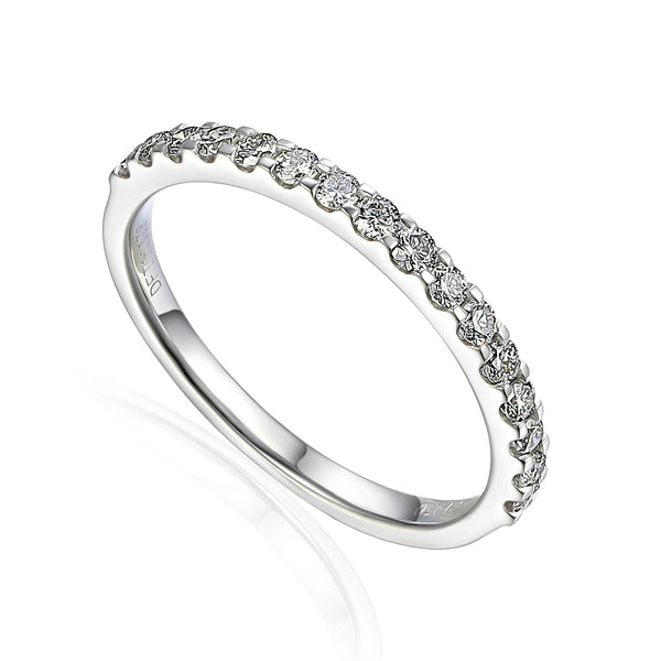 Platinum 0.75ct Round Brilliant Cut Diamond Half Eternity Ring