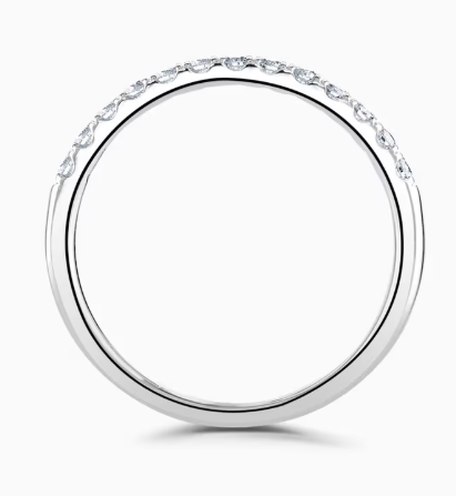 Platinum 0.20ct Round Brilliant Cut Diamond Claw Set Hal Eternity Ring