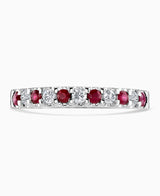 18ct White Gold 0.50ct Ruby And Diamond Claw Set Half Eternity Ring