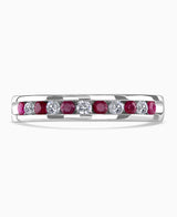 18ct White Gold Ruby and Diamond Eternity Ring