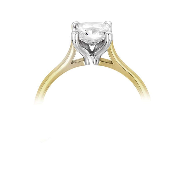 The Round Brilliant Cut Four Claw 9ct Yellow And White Gold Laboratory Grown Diamond Solitaire Engagement Ring