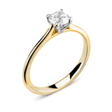 The Round Brilliant Cut Four Claw 9ct Yellow And White Gold Laboratory Grown Diamond Solitaire Engagement Ring