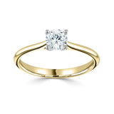 The Round Brilliant Cut Four Claw 9ct Yellow And White Gold Laboratory Grown Diamond Solitaire Engagement Ring