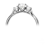 The Round Brilliant Cut Platinum Laboratory Grown Diamond Three Stone Engagement Ring