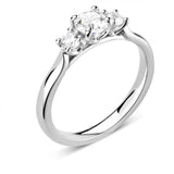 The Round Brilliant Cut Platinum Laboratory Grown Diamond Three Stone Engagement Ring