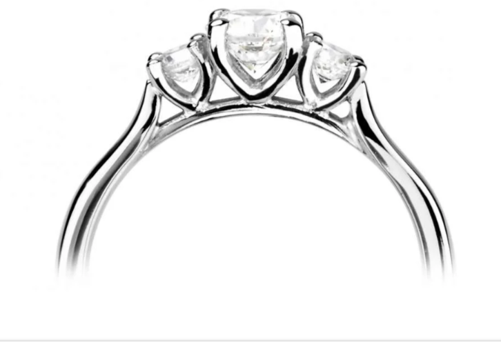 The Round Brilliant Cut Platinum Laboratory Grown Diamond Three Stone Engagement Ring