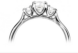 The Round Brilliant Cut Platinum Laboratory Grown Diamond Three Stone Engagement Ring