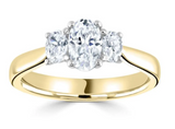 The Oval Cut 9ct Yellow And White Gold Laboratory Grown Diamond Three Stone Engagement Ring