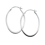 Silver Oval Hoop Earrings E3197